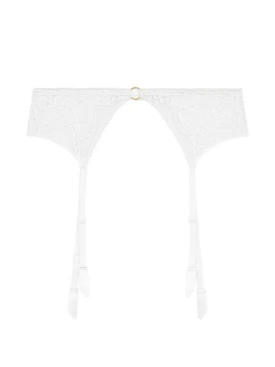 Aubade Illusion Fauve Lace Suspender Belt In White