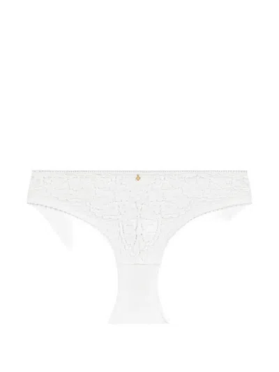 Aubade Illusion Fauve レースパネル ショーツ In White