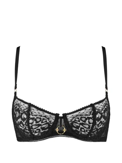 Aubade Illusion Fauve Lace-trim Bra In Black