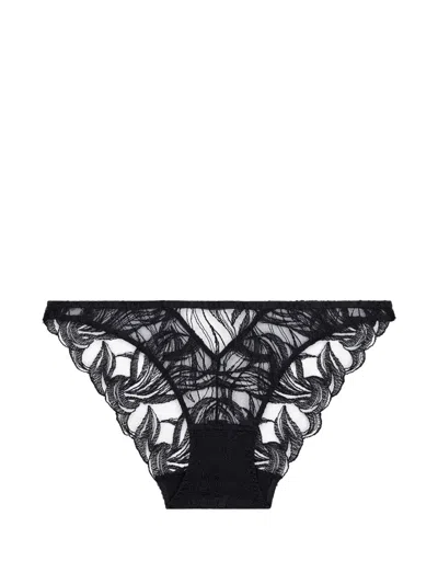 Aubade Into The Groove Embroidered Briefs In Black