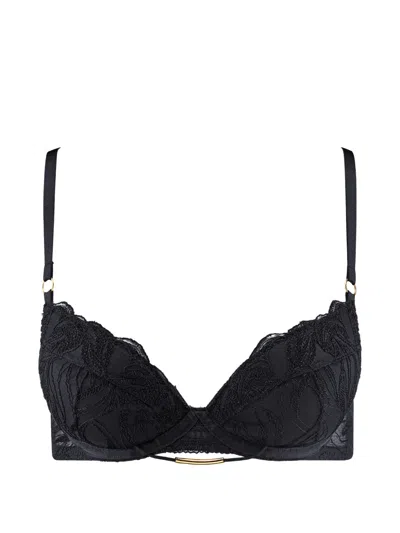 Aubade Into The Groove Embroidered Push-up Bra In Black
