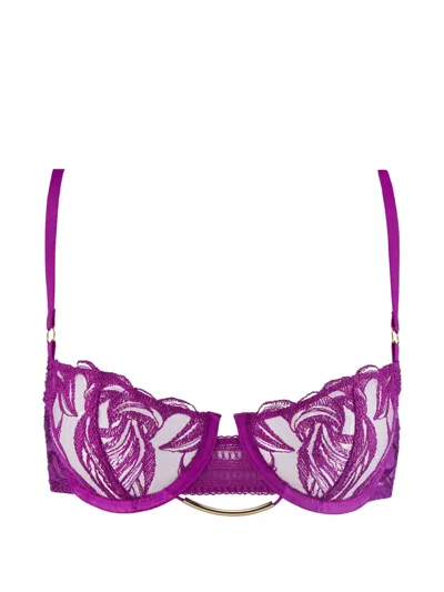 Aubade Into The Groove Embroidered Underwired Bra In Purple