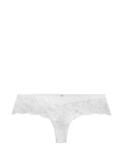 Aubade Kiss Of Love Lace-embroidered Briefs In White