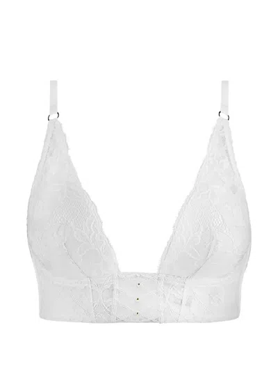 Aubade Kiss Of Love Lace-embroidered Triangle Bralette In White