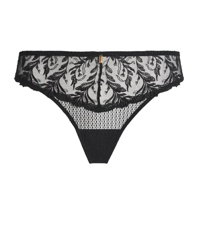 Aubade Lace Hidden Treasure Tanga In Black