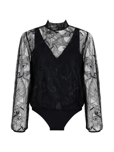 Aubade レース ロングスリーブ ボディスーツ In Black