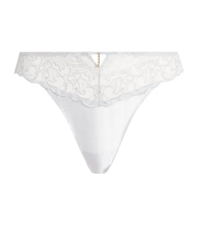 Aubade Lace-trim Tanga Briefs In White