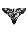 Aubade Womens Under Your Spell Mid-rise Cotton-blend Tanga Briefs Ultra Black In Black