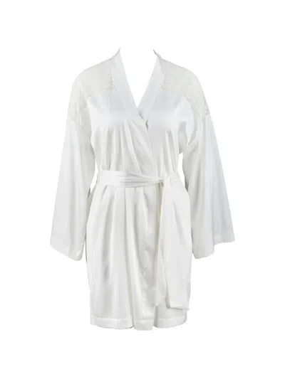 Aubade Lace-panelled Midnight Whisper Dressing Gown In White