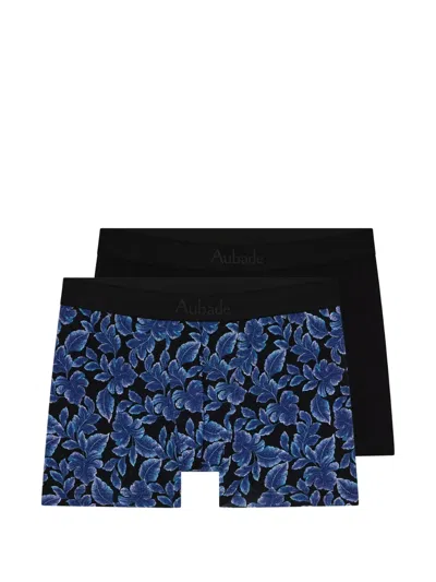 Aubade Leaf-print Boxers (set Of Two) In Blue