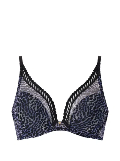Aubade Leopard-print Underwired Bra In Blue
