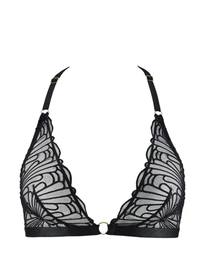 Aubade L'indomptable Embroidered Triangle Bra In Black