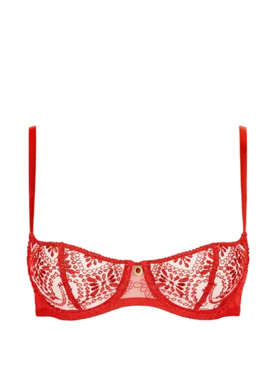 Aubade Losing My Mind Embroidered Bra In Red