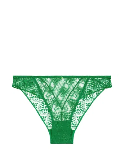 Aubade Losing My Mind Embroidered Briefs In Green