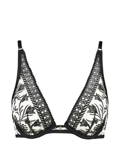 Aubade Magnetic Spell Plunge Triangle Bra In Black