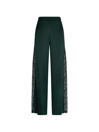 Aubade Midnight Whisper Lace-panel Pyjama Bottoms In Green