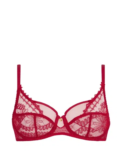 Aubade Mystery Of Love Lace-embroidered Bra In Red