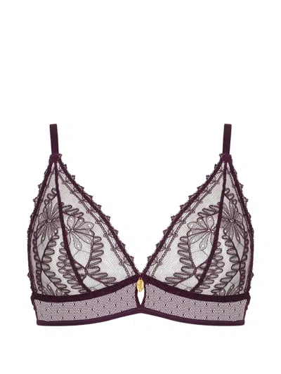 Aubade Mystery Of Love Lace-embroidered Triangle Bra In Pink