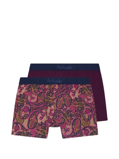 Aubade Paisley-print Boxers (set Of Two) In Brown