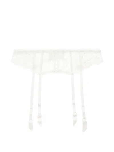Aubade Pour Toujours Lace-embroidered Suspender Belt In White