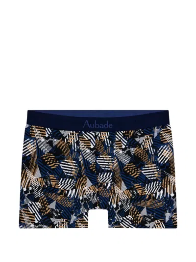 Aubade Psychedelik Stripes Boxer Shorts In Blue