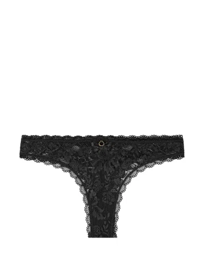 Aubade Rosessence Lace Thong In Black