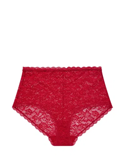 Aubade Rosessence Lace-jacquard Briefs In Red