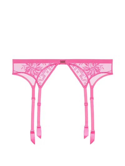 Aubade Rules Of Attraction Embroidered Suspender Belt In Pink