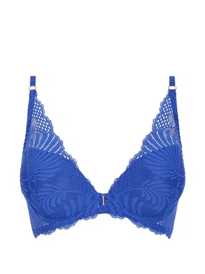 Aubade Rythm Of Desire Lace-embroidered Bra In Blue