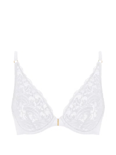 Aubade Satin Memories Embroidered Triangle Bra In White