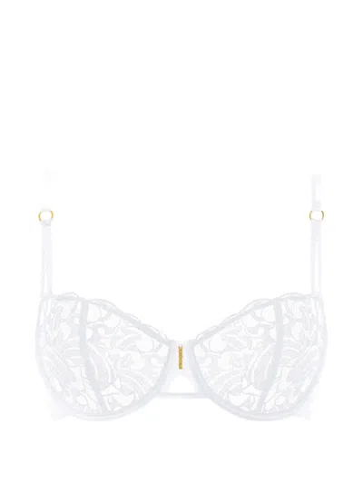 Aubade Satin Memories Embroidered Underwired Bra In White