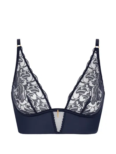 Aubade Satin Memories Triangle Bralette In Blue