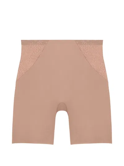 Aubade Sculpt Lace-panel Shorts In Neutral