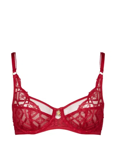 Aubade Sense Of Illusion Embroidered Bra In Red