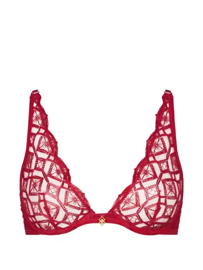 Aubade Sense Of Illusion Plunge Triangle Bra In Red
