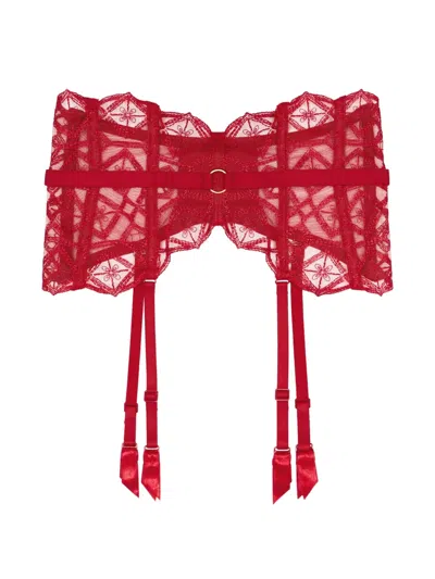 Aubade Sense Of Illusion Waist Cincher In Red