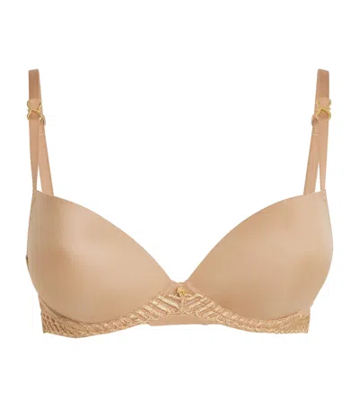 Aubade Sheer Emotion Moulded Plunge Bra In Pink