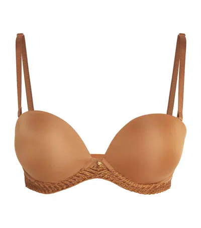 Aubade Sheer Emotion Plunge Bandeau Bra In Brown