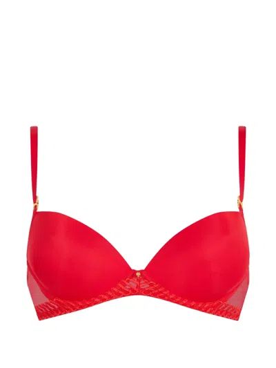 Aubade Sheer Emotion Push-up Bra In Red