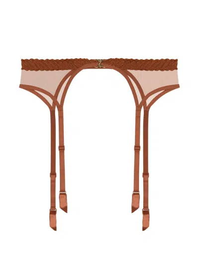 Aubade Sheer Emotion Suspender Belt In Brown
