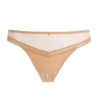 Aubade Sheer Emotion Tanga In Brown