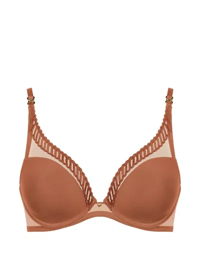 Aubade Sheer Emotion Underwired Triangle Bra In Brown