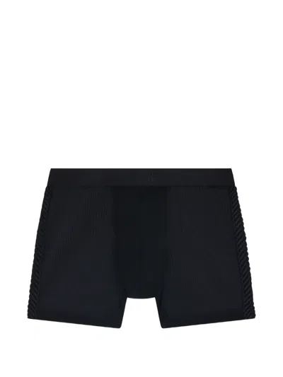 Aubade Sheer-panel Boxers In Black