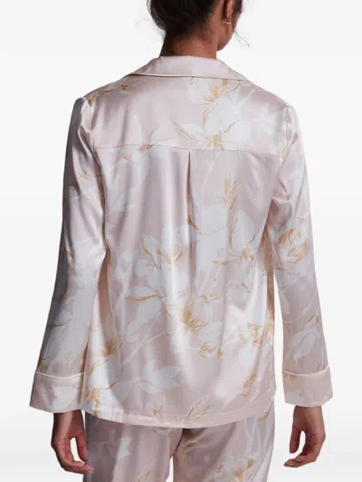 Aubade Silk By Night Floral-print Pajama Top In Pink