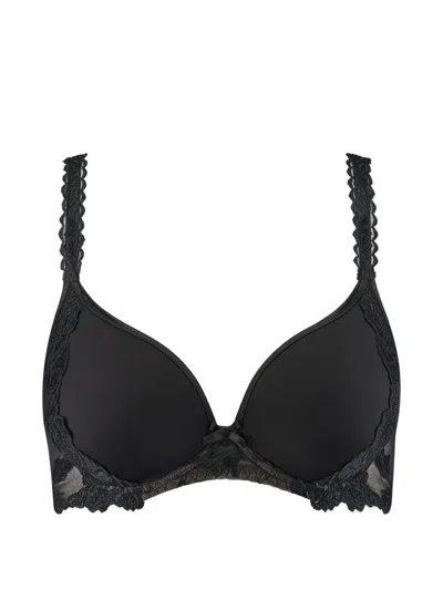 Aubade Softessence Embroidered T-shirt Bra In Black