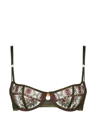 Aubade Sound Of Heart Embroidered Bra In Green