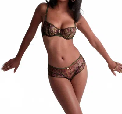 Aubade Sound Of Heart Half Cup Bra In Dark Garden In Brown