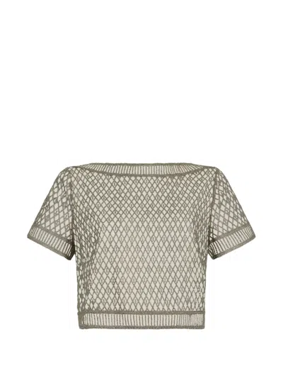 Aubade Stardust Dream Embroidered Pajama Top In Green