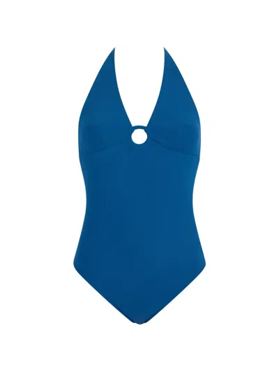Aubade Summer Essence Halterneck Swimsuit In Blue