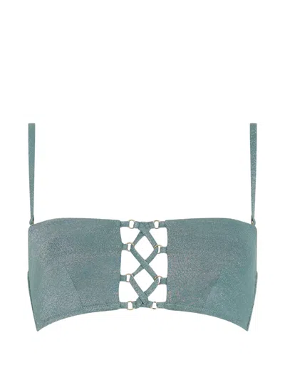 Aubade Summer Glow Lace-up Bikini Top In Blue